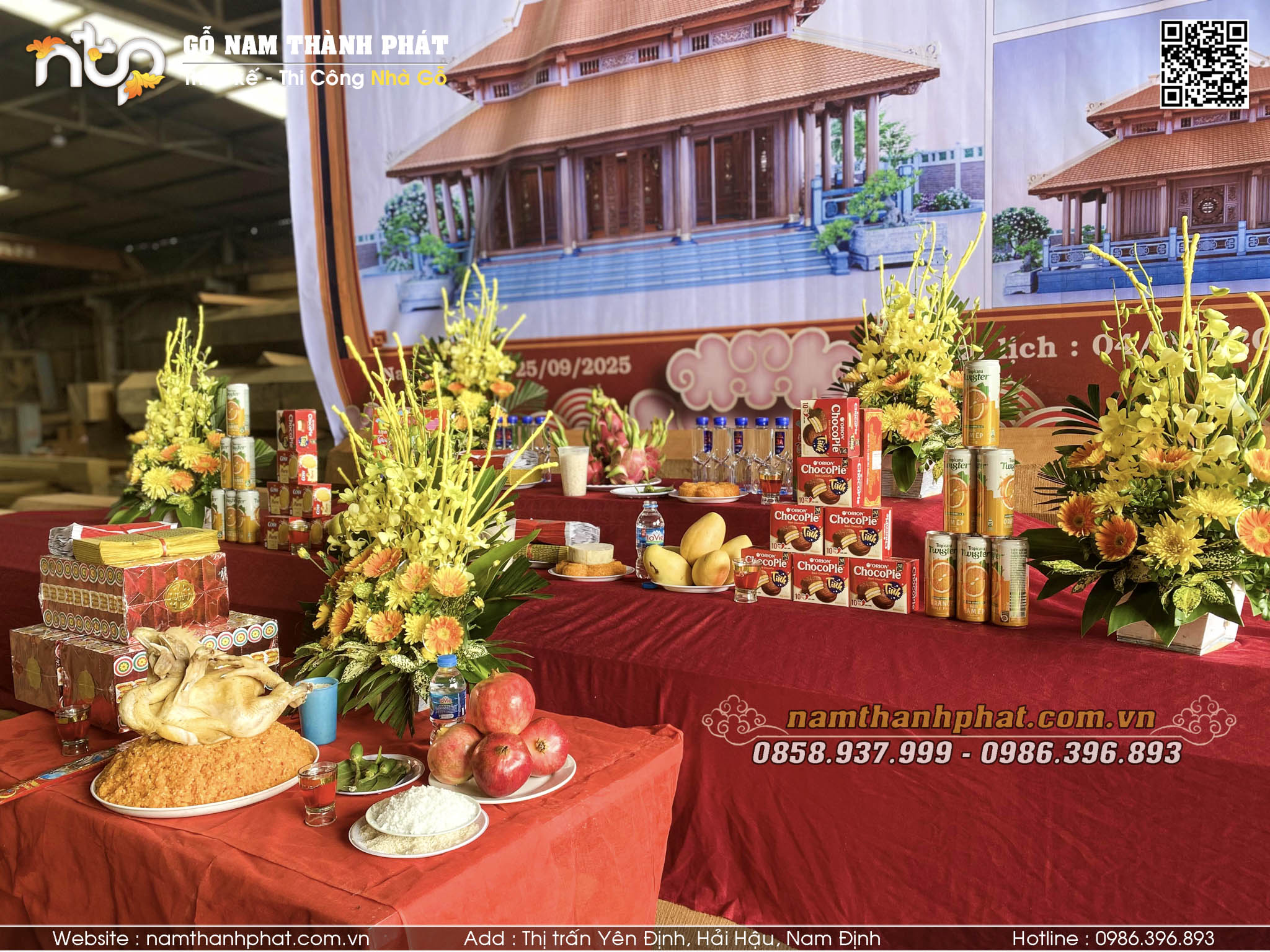 mâm cúng lễ phạt mộc cúng mặn